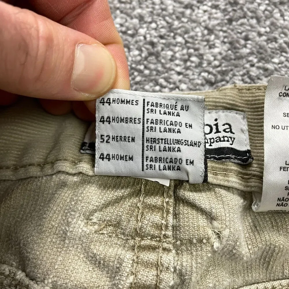 Columbia Chino Pants Mens 34 Beige Pockets Corduroy Straight Slacks Solid 34x31